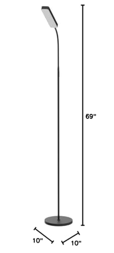 Floor lamp, 15w/1000lm Bright LED Floor Lamp with Stepless Adjustable 3000K-6000K Colors and Dimmer, Remote and Touch Control, Adjustable Floor Lamp for Living Room