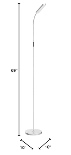 15w/1000lm Bright LED Floor Lamp with Stepless Adjustable 3000K-6000K Colors and Dimmer, Remote and Touch Control Reading Lamp, Adjustable Gooseneck Floor Lamp for Living Room