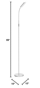 15w/1000lm Bright LED Floor Lamp with Stepless Adjustable 3000K-6000K Colors and Dimmer, Remote and Touch Control Reading Lamp, Adjustable Gooseneck Floor Lamp for Living Room