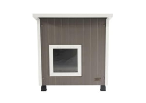 Outdoor Cat House X-Large Weather Resistant, Raised Floor, Dual Vinyl Flaps, 30% Bigger, 28