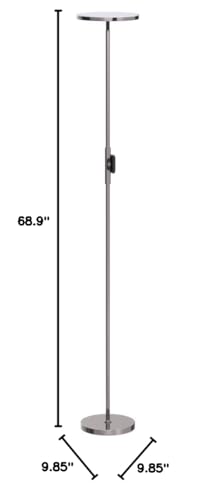 Floor Lamp,30W/2400LM Sky LED Modern Torchiere 3 Color Temperatures Super Bright Floor Lamps-Tall Standing Pole Light with Remote & Touch Control for Living Room,Bed Room,Office (Brushed Nickel)