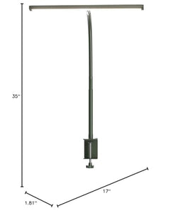 LED Desk Lamp for Office Home, Eye-Caring Desk Light with Stepless Dimming Adjustable Flexible Gooseneck, 10W USB Adapter Desk Lamp with Clamp for Reading, Study, Workbench (Green)