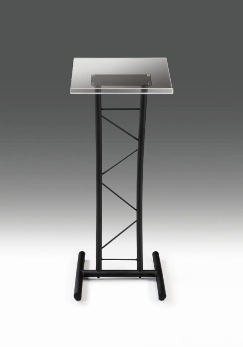 Curved Metal Lectern with Acrylic Top, Stainless Steel Lectern Body and Clear Acrylic Top - Striking and Elegant for All Spaces
