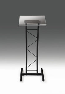 Curved Metal Lectern with Acrylic Top, Stainless Steel Lectern Body and Clear Acrylic Top - Striking and Elegant for All Spaces
