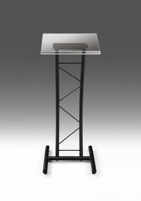 Curved Metal Lectern with Acrylic Top, Stainless Steel Lectern Body and Clear Acrylic Top - Striking and Elegant for All Spaces