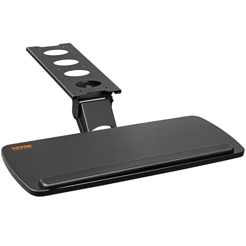 Under-Desk Keyboard Tray, Adjustable for Height and Tilt, Slide-Out Design, Spacious 25x9.8 Inch Surface, Ideal for Home and Office Use