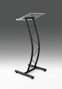 Curved Metal Lectern with Acrylic Top, Stainless Steel Lectern Body and Clear Acrylic Top - Striking and Elegant for All Spaces