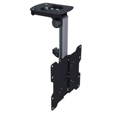Flip Down TV & Monitor Mount, Under Cabinet & Ceiling Bracket for Kitchens, RVs & Small Spaces | Fits 13–37 Inch Screens | VESA 75x75 100x100 200x200 | Tilt & Swivel | 44 lbs Capacity