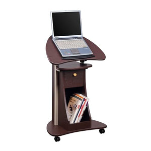 Sit-to-Stand Rolling Adjustable Storage Medical Laptop Computer Cart, Chocolate, B005