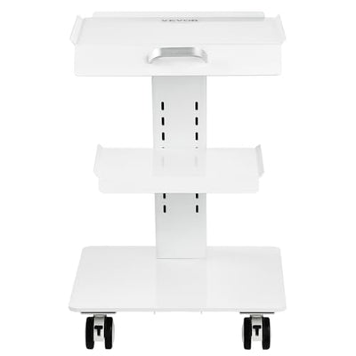 Trolley Cart with Swivel Wheels, 3-Layer Mobile Esthetician Cart, Steel Metal Rolling Tray for Lab, Clinic, Beauty and Salon, 220 lbs Weight Capacity