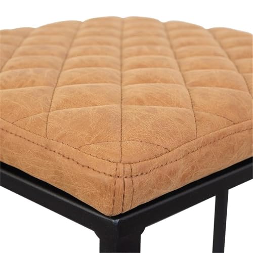 Counter Height Bar Stool, Modern Backless Bar Stool for Kitchen Island & Home Bar, Faux Leather Upholstered Seat with Metal Frame, Industrial Style Counter Stool, Brown