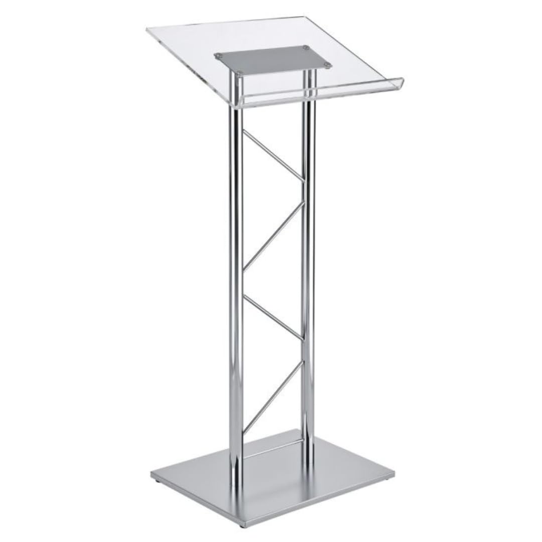 Modern & Stylish Acrylic and Chrome Podium (43.4" Height)