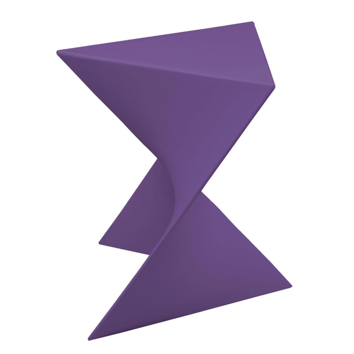15.75" Triangular Side Table, Stackable Plastic Accent End Table for Indoor & Outdoor Use, Weather-Resistant Modern Patio & Living Room Table, Set of 4, Purple