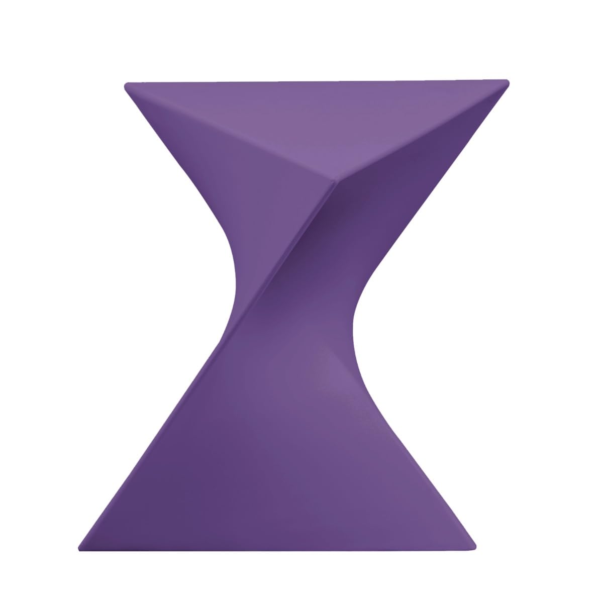15.75" Triangular Side Table, Stackable Plastic Accent End Table for Indoor & Outdoor Use, Weather-Resistant Modern Patio & Living Room Table, Set of 4, Purple
