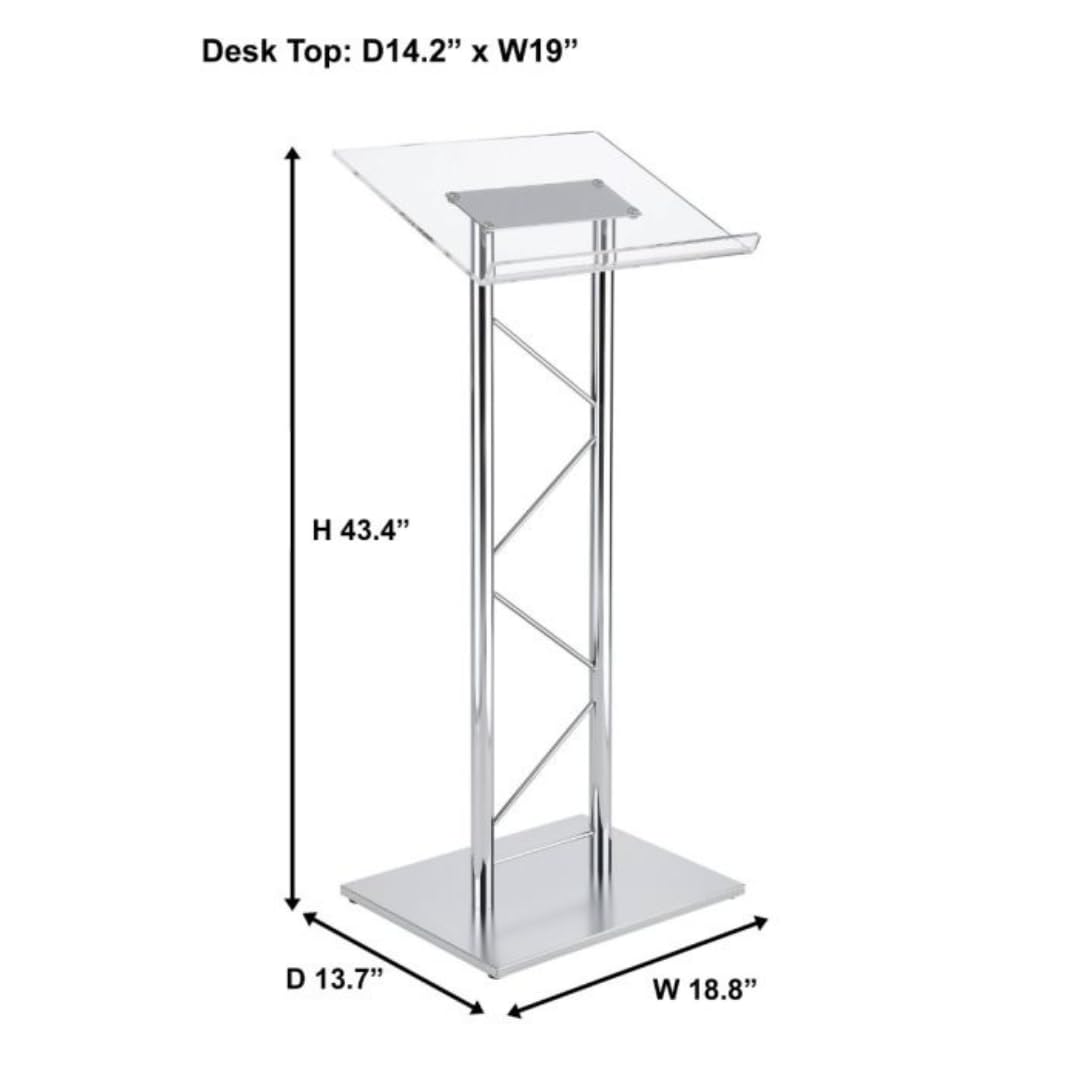 Modern & Stylish Acrylic and Chrome Podium (43.4