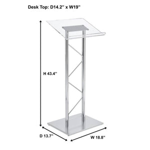 Modern & Stylish Acrylic and Chrome Podium (43.4