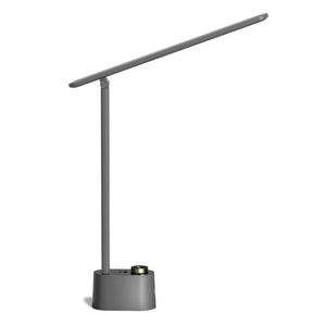 Desk Lamp Stepless Dimmable Table Lamp with USB A+C Dual Charging Port Eye-Caring Foldable Desk Light with 3 Color Modes for Home Office Bedroom Reading Study Sunturalux (Gray)