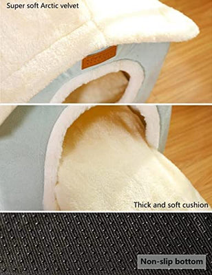 Dog House Indoor Memory Sponge, Foldable Dog House Kennel Bed Mat with Cushion for Small Medium Large Dogs Cats, Winter Warm Cat Nest Puppy Cave Sofa Pet Products (Medium)
