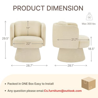 Swivel Barrel Chair Set of 2,360° Accent Chairs with Round Backrest,Upholstered Lounge Chair for Vanity,Living Room,Bedroom,Reading Nook,Sand