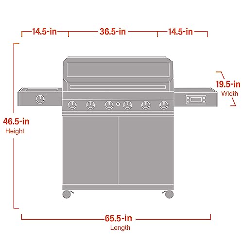 6+1 Convertible Natural Gas Smart bbq Grill, 6 Burners & 1 Side Burner Stainless Steel Denali 605 with Smart Technology, Knob Controls (Without Conversion Kit)