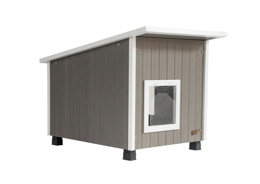 Outdoor Cat House X-Large Weather Resistant, Raised Floor, Dual Vinyl Flaps, 30% Bigger, 28" W x 20" H