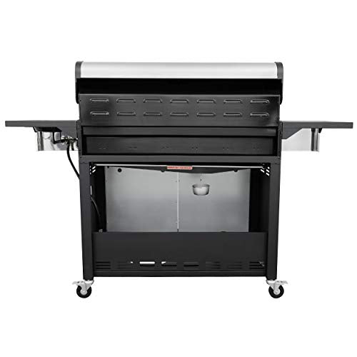 6-Burner Propane Gas BBQ Grill with Side Burner, 73,000 BTUs, Stainless Steel Cabinet Grill with Cast Iron Grates for Outdoor Cooking, Backyard BBQ, Patio, Large Parties