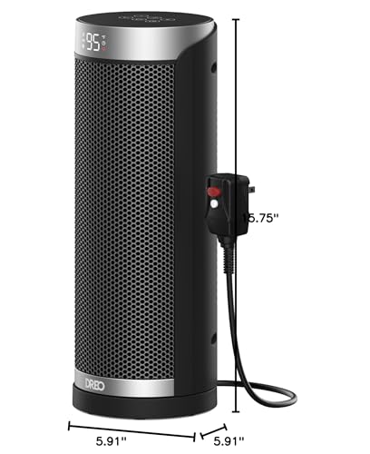 Space Heater for Bathroom and Indoor, 70°Oscillating, 5 Modes, Remote for Home Bedroom, 12H Timer, with ALCI Safety Plug