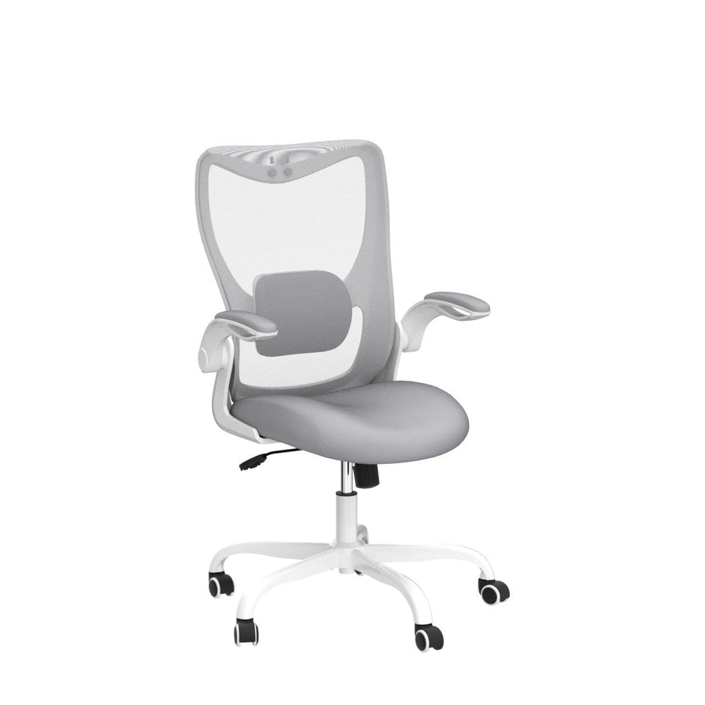 Office Chair, Ergonomic Desk Chair with Adjustable Lumbar Support and Flip up Armrest, Breathable Mesh Computer Chair for Home Office, Gray