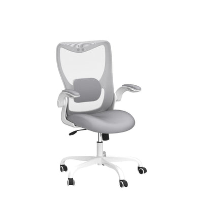 Office Chair, Ergonomic Desk Chair with Adjustable Lumbar Support and Flip up Armrest, Breathable Mesh Computer Chair for Home Office, Gray
