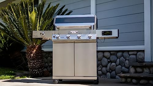 4+1 Liquid Propane Gas Smart BBQ Grill, 4 Burners & 1 Side Burner, Denali 405 Stainless Steel with Smart technology, Knob Controls, Outdoor Use