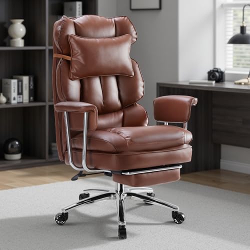Executive Home Office Chair | Ergonomic Big & Tall High Back with Footrest, Lumbar Support & 360° Swivel