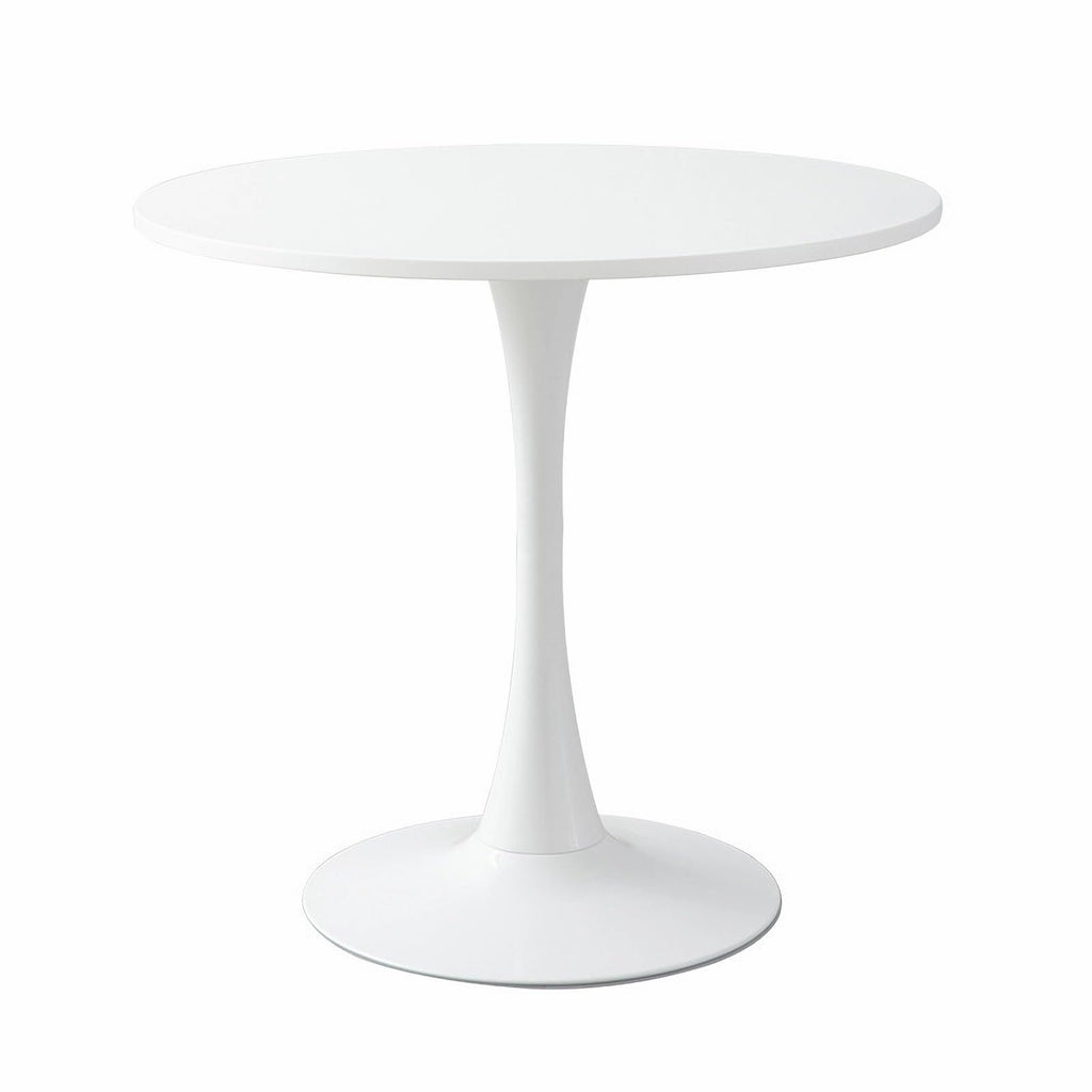 31.5" Tulip Table for 2-4 Persons Modern Round Dining Room Table, Mid-Century Modern White Small Kitchen Table with MDF Wooden Top, Leisure Coffee Table for Living Room, Dining Room, Office