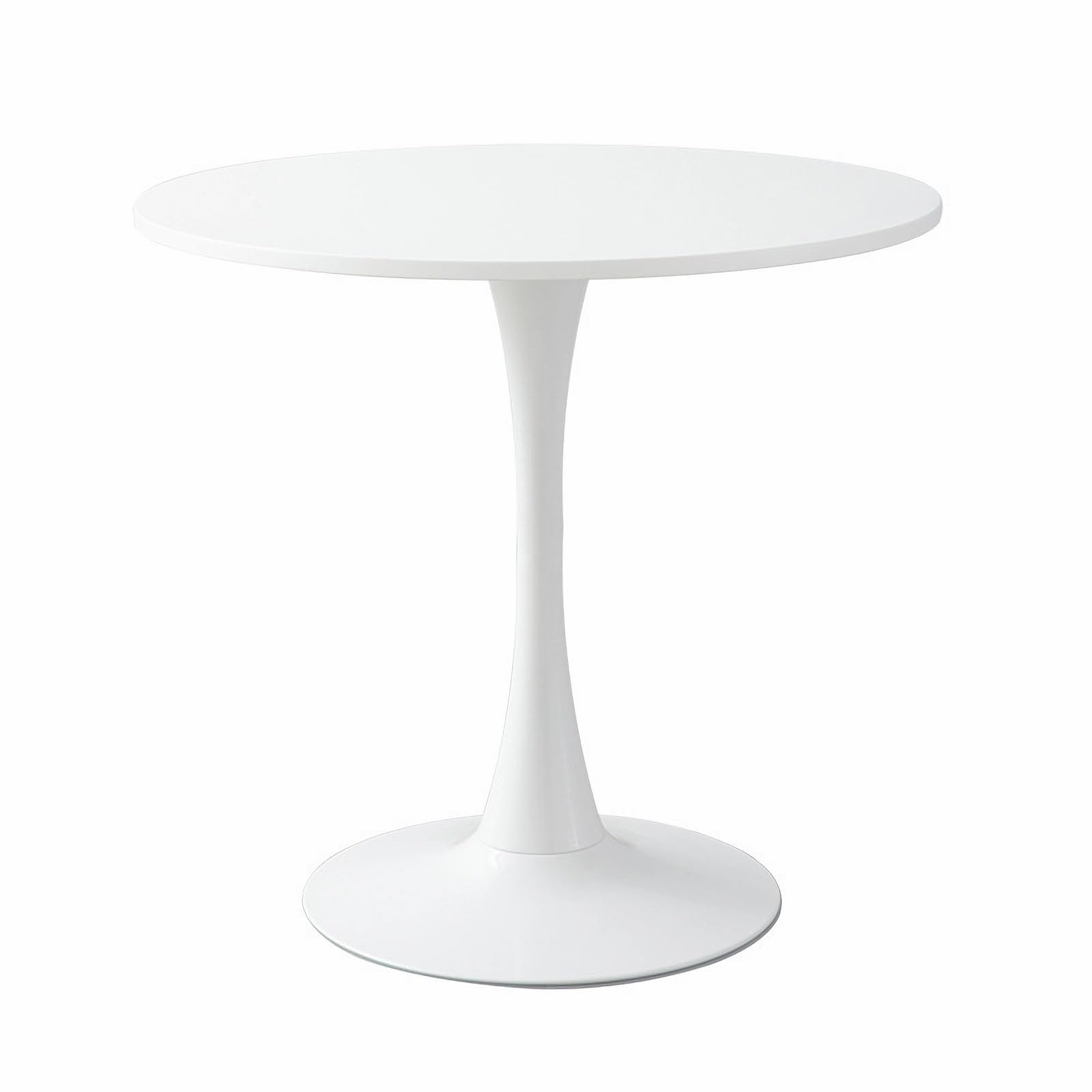 31.5" Tulip Table for 2-4 Persons Modern Round Dining Room Table, Mid-Century Modern White Small Kitchen Table with MDF Wooden Top, Leisure Coffee Table for Living Room, Dining Room, Office