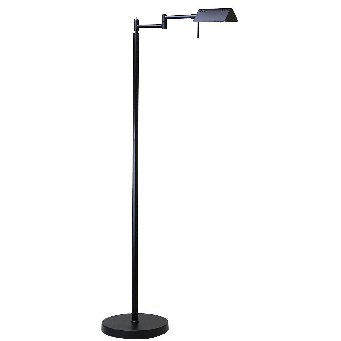 Dimmable LED Pharmacy Floor Lamp, 12W LED, Full Range Dimming, 360 Degree Swing Arms, Adjustable Heights, Standing Lamp for Reading, Sewing, and Craft, ETL Listed (Black)