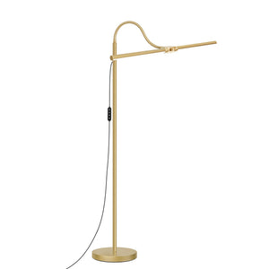Gold Floor Lamp, 18W/2000LM Bright LED Floor Lamp for Living Room Office, Adjustable Gooseneck Dimmable Standing Task Lamp for Reading, Study, Arts, Eye Caring Craft Light for Sewing Tatoo Puzzle