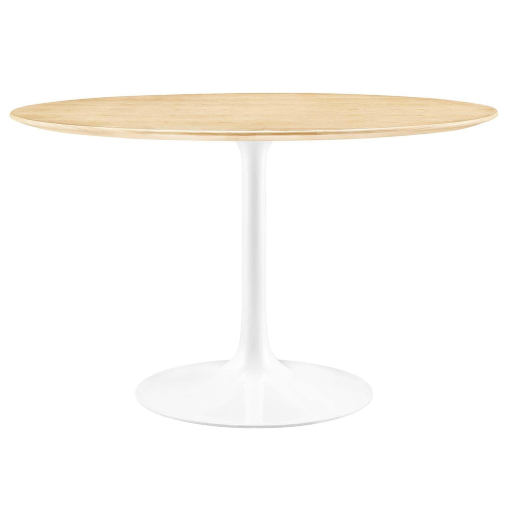 Dining Table, 48", White Natural