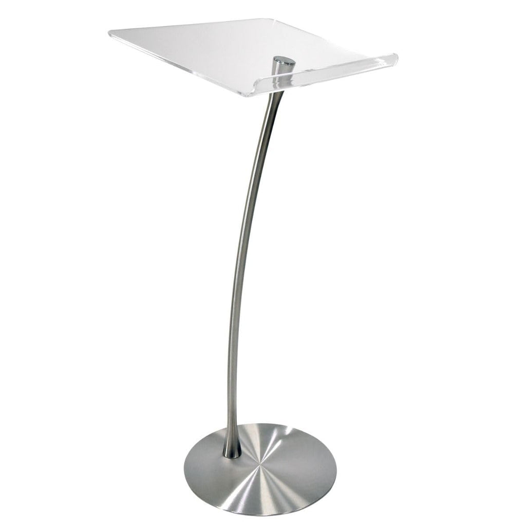 Arc 1 Stainless Steel and Acrylic Podium, Pulpit or Lectern with Side Table
