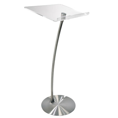 Arc 1 Stainless Steel and Acrylic Podium, Pulpit or Lectern with Side Table
