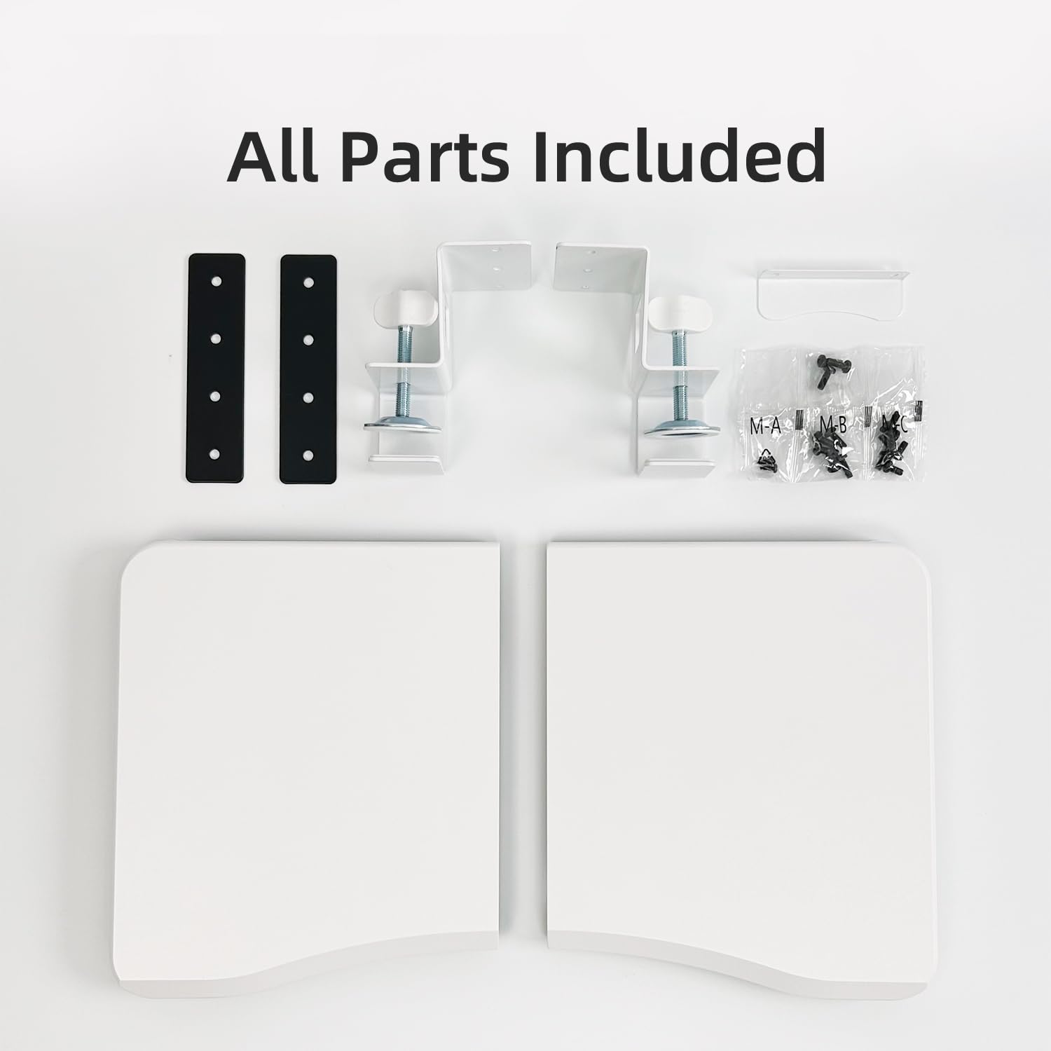Small Keyboard Tray Under Desk Pull Out with C Clamp Mount, Computer Keyboard & Mouse Tray, 20 (24.2 Including Clamps) x 11.8 inch Slide-Out Platform Computer Drawer for Typing, White, DSF1SW