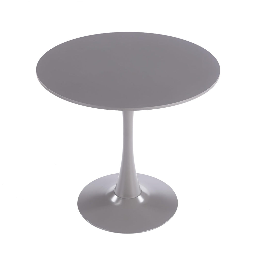 31.5" Tulip Table for 2-4 Persons Modern Round Dining Room Table, Mid-Century Modern Grey Small Kitchen Table with MDF Wooden Top, Leisure Coffee Table for Living Room, Dining Room, Office