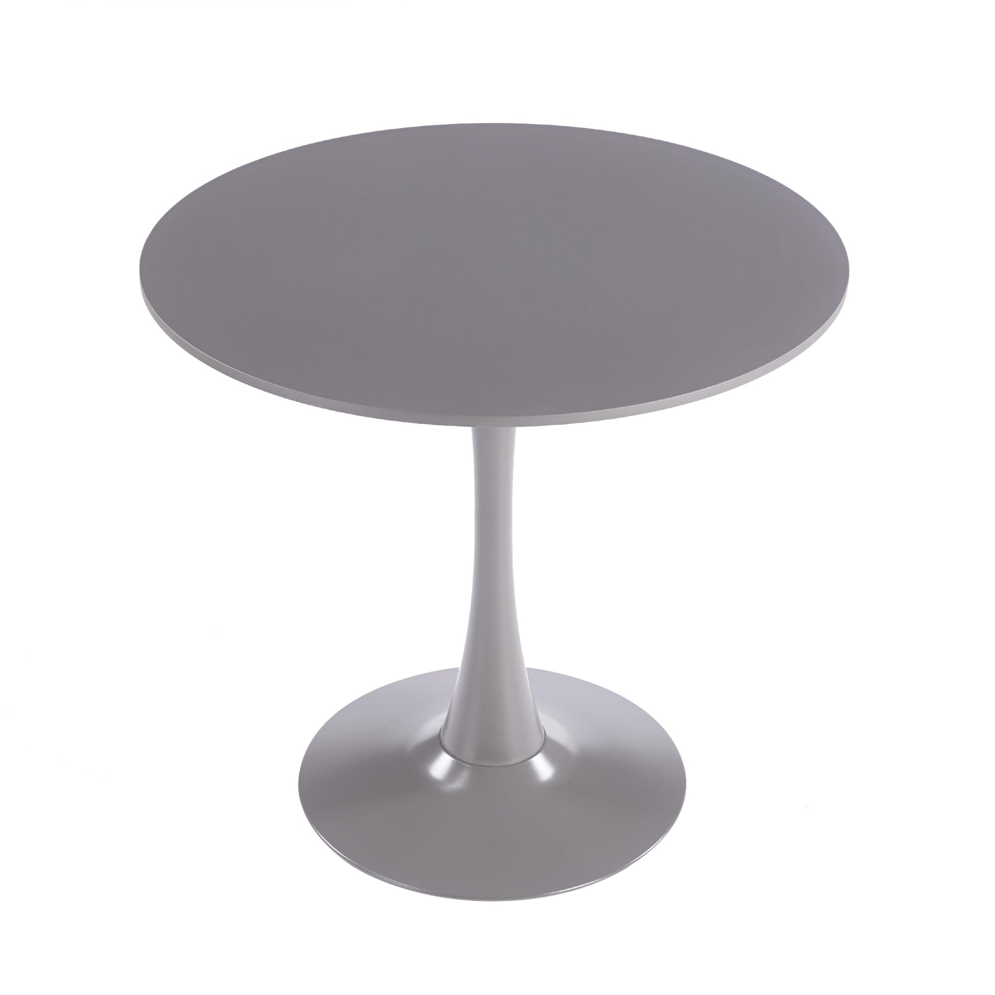 31.5" Tulip Table for 2-4 Persons Modern Round Dining Room Table, Mid-Century Modern Grey Small Kitchen Table with MDF Wooden Top, Leisure Coffee Table for Living Room, Dining Room, Office