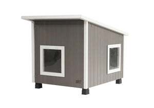 Outdoor Cat House X-Large Weather Resistant, Raised Floor, Dual Vinyl Flaps, 30% Bigger, 28