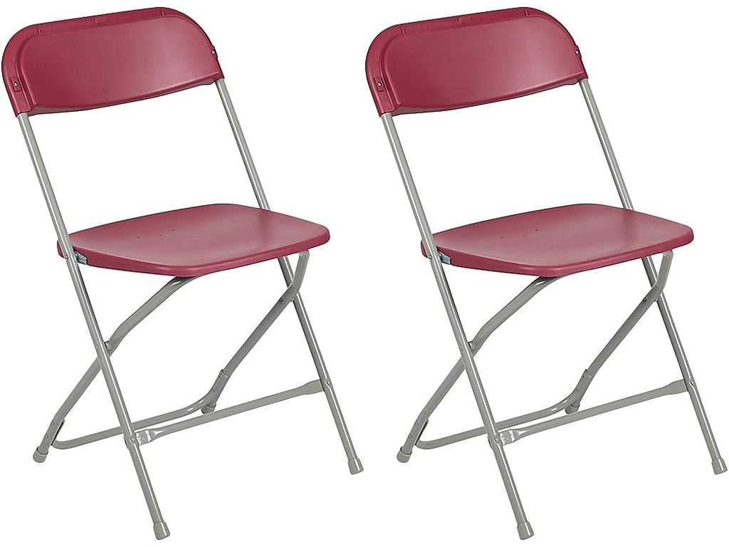 Hercules™ Series Plastic Folding Chair - Red - 2 Pack 650LB Weight Capacity Comfortable Event Chair - Lightweight Folding Chair