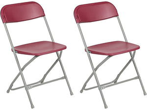 Hercules™ Series Plastic Folding Chair - Red - 2 Pack 650LB Weight Capacity Comfortable Event Chair - Lightweight Folding Chair