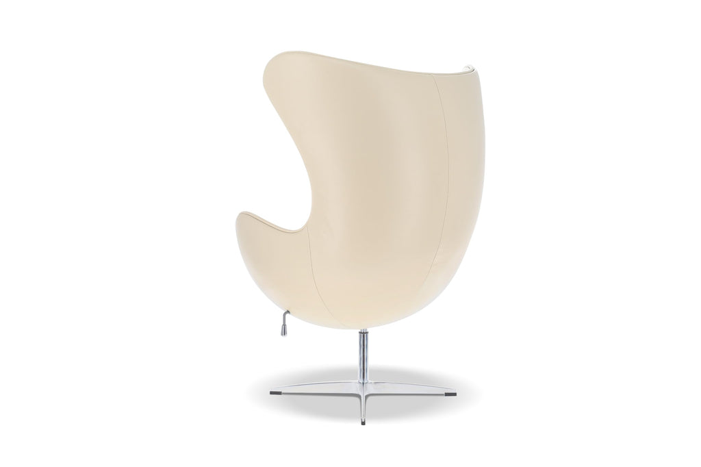 Valencia Finola Swivel Armchair 35.4”, Italian Nappa 11000 Top Grain Leather, 360° Swivel, Mid-Century Modern Accent Chair for Living Room, Cream