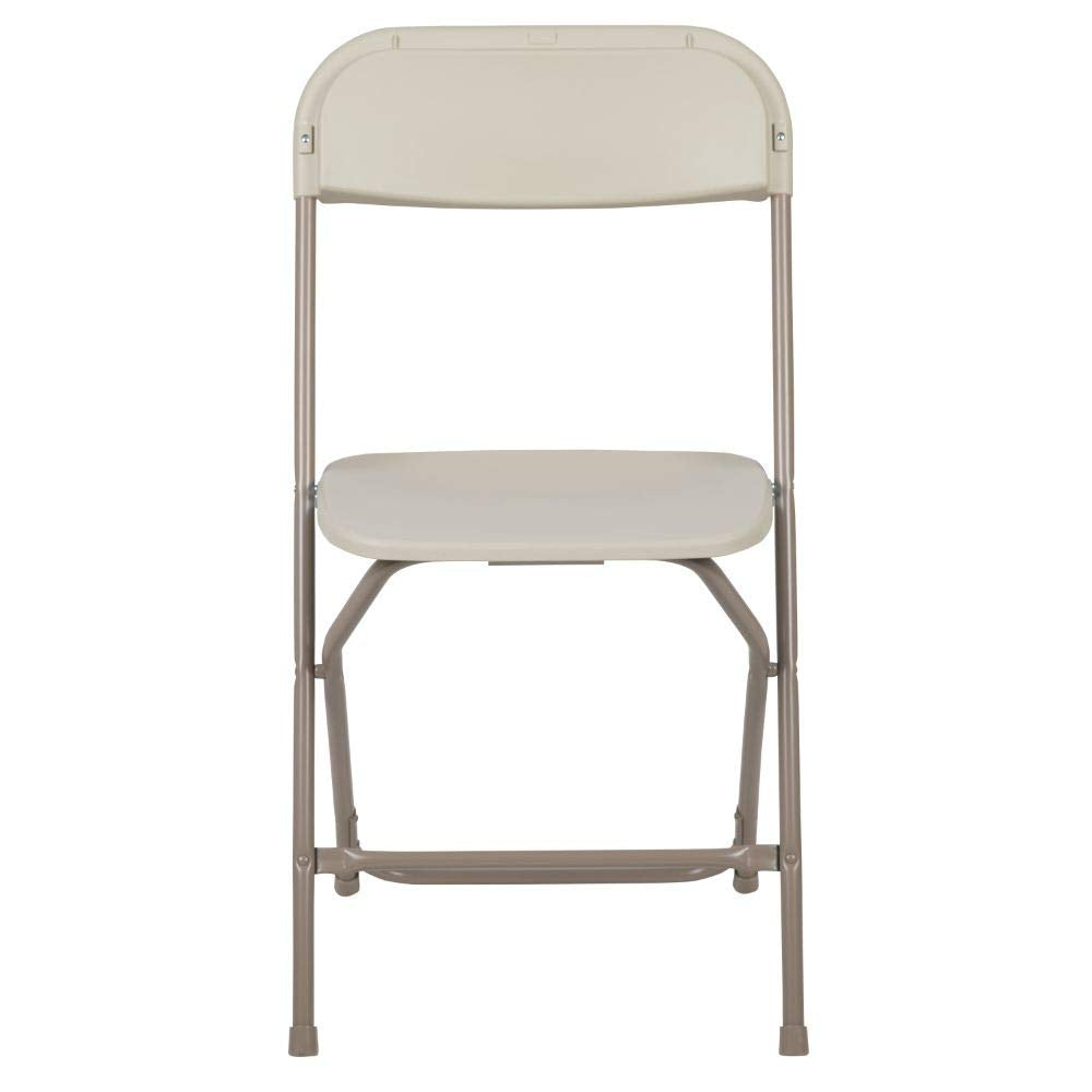 Hercules™ Series Plastic Folding Chair - Beige - 2 Pack 650LB Weight Capacity Comfortable Event Chair-Lightweight Folding Chair