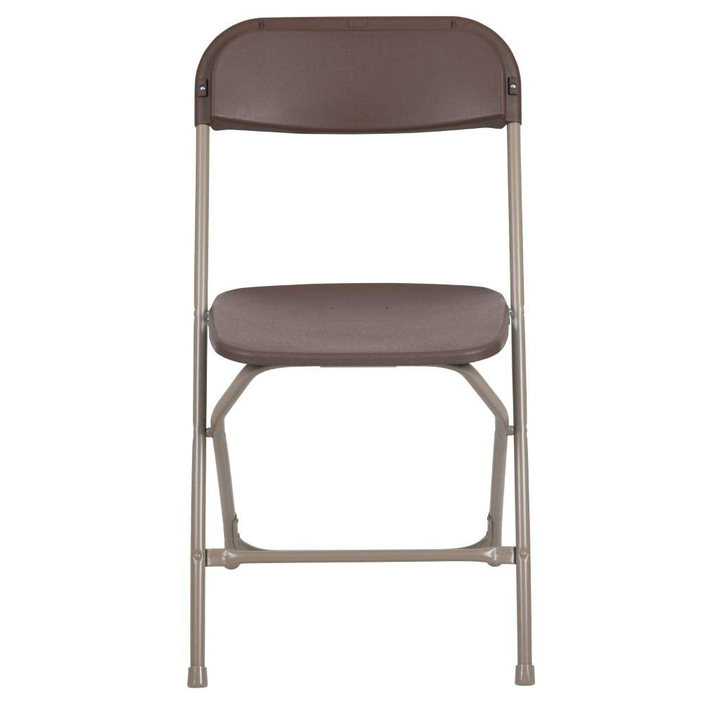 Hercules™ Series Plastic Folding Chair - Brown - 2 Pack 650LB Weight Capacity Comfortable Event Chair-Lightweight Folding Chair