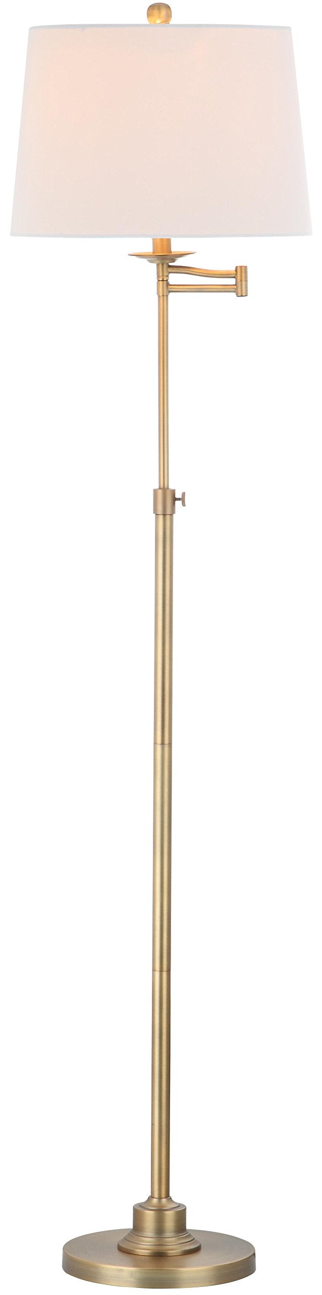 Lighting Collection Nadia Traditional Farmhouse Swivel Swing Arm Gold 64-inch Adjustable Height Living Room Bedroom Home Office Standing Floor Lamp (LED Bulb Included)