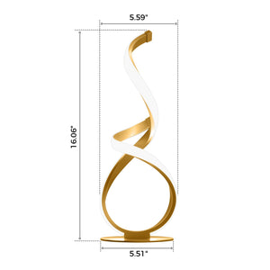 2 Pack Gold Cool Table Lamps, LED Spiral Desk Lights, Dimmable