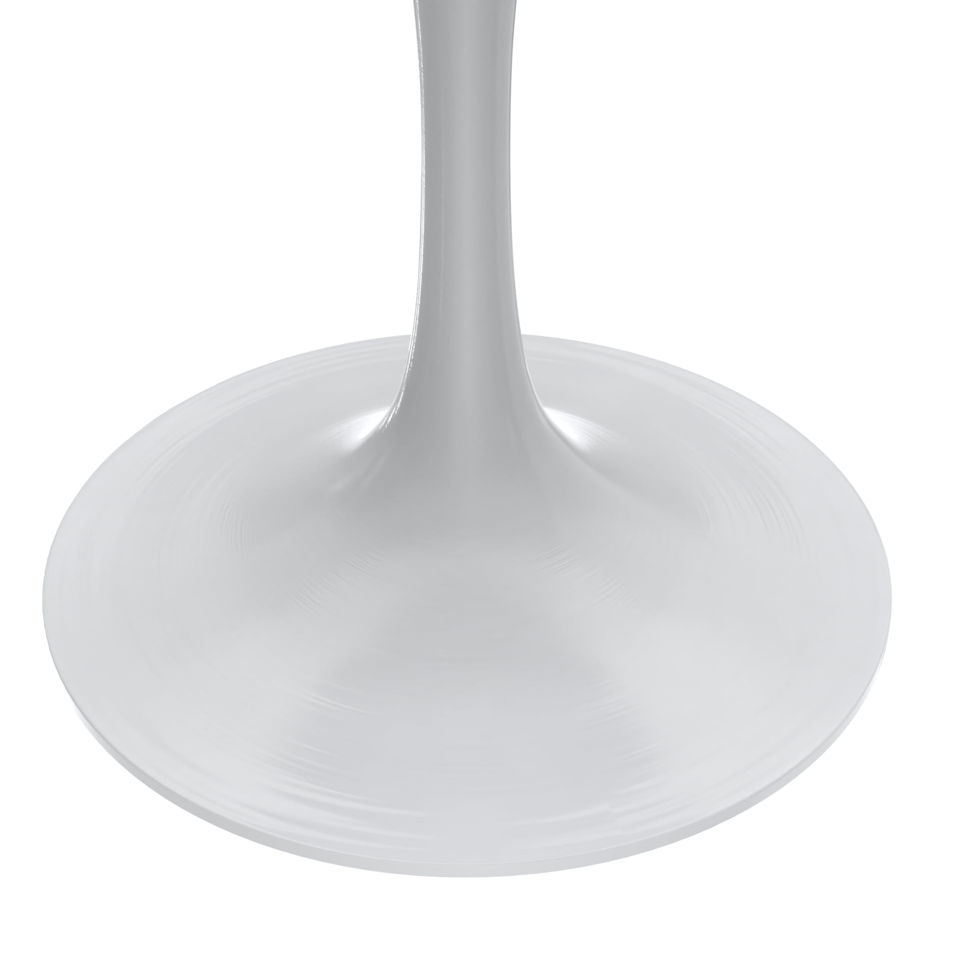 Mid-Century Modern Dining Table with a 27" Round Sintered Stone Tabletop and White Stainless Steel Pedestal Base for Kitchen and Dining Room (Grey)